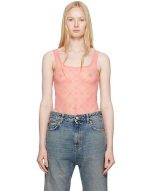 Marine Serre Ssense Exclusive Recycled Mesh Flock Bodysuit - Blue