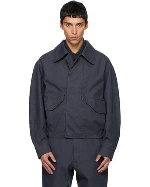 Lemaire Boxy Blouson Jacket - Blue