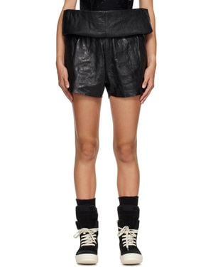 Rick Owens Tower Crater Leather Shorts - Black