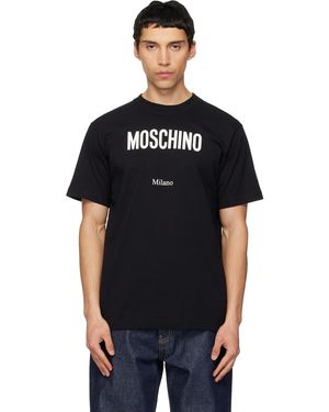 Moschino Printed Organic Cotton Jersey T-Shirt - Black