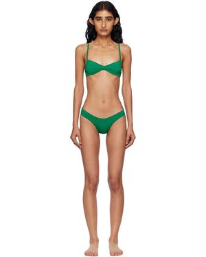Haight Haut De Bikini Monica Réglable Et Culotte De Bikini Leila Verts - Noir