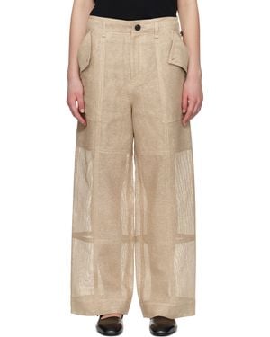 Issey Miyake Papyrus Trousers - Natural