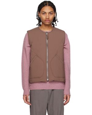YMC Wyatt Reversible Vest - Brown