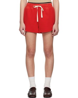 Jil Sander レッド コットン テリー ショートパンツ