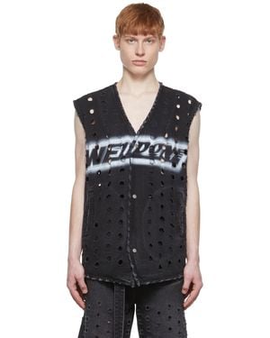 we11done Black Cotton Vest