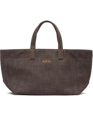 A.P.C. 'Le Drummer' Toile Small Tote - Brown