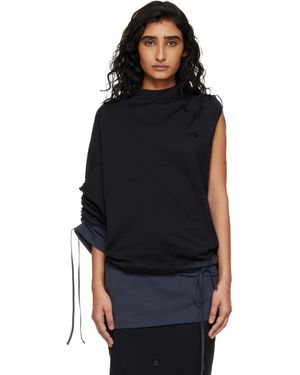 Y-3 Dip Dye Cinched Drape T-Shirt - Black