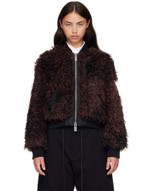 Sacai Blouson Curly Faux-Fur Jacket - Black