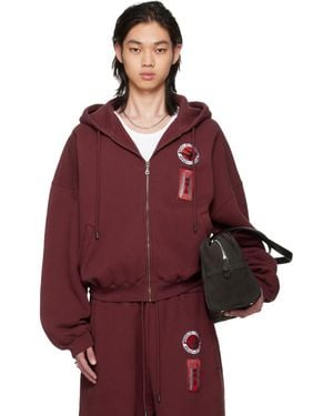 Lu'u Dan Bruce Lee X Lựu Đạn Burgundy Zip Hoodie - Red