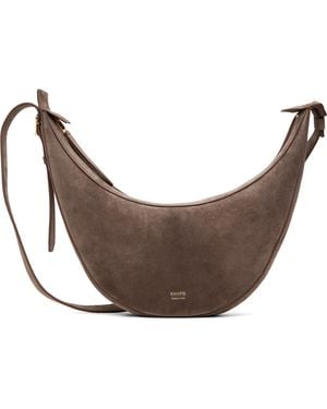 KHAITE Taupe Suede Augustina Small Crossbody Bag - Gray