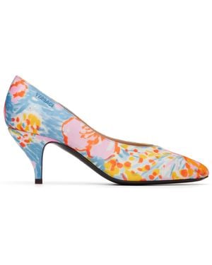 Versace Tina Printed Duchesse 65 Heels - Pink