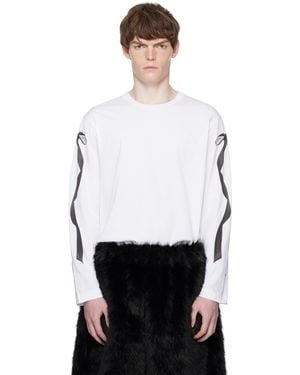Simone Rocha Ribbon Bow Tail Long Sleeve T-Shirt - White