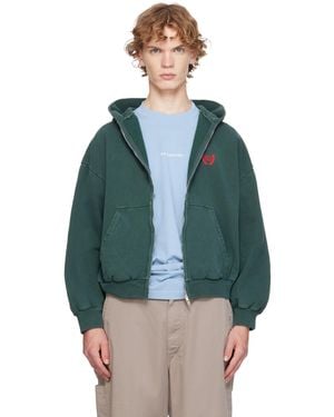 Balenciaga Laurel Classic Zip-Up Regular Fit Hoodie - Blue