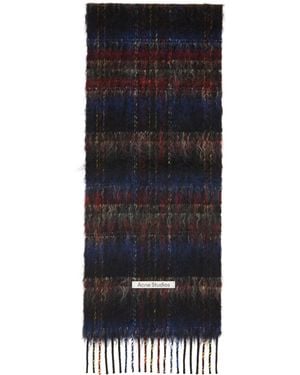 Acne Studios Fringed Mohair Scarf - Blue