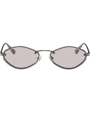 Jacquemus Gunmetal Linda Farrow Edition 'The Bellini' Sunglasses - Brown