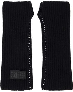 MM6 by Maison Margiela Fisherman Knit Arm Warmers - Black