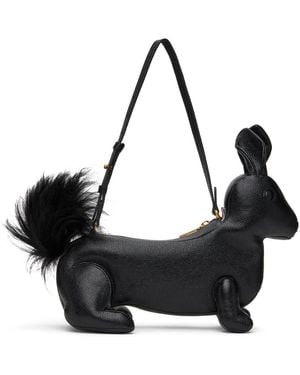Thom Browne Thom E ペブルグレイン Rabbit バッグ - ブラック