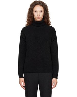 Tom Ford Pull Noir En Tricot De Laine Et Cachemire À Col Roulé