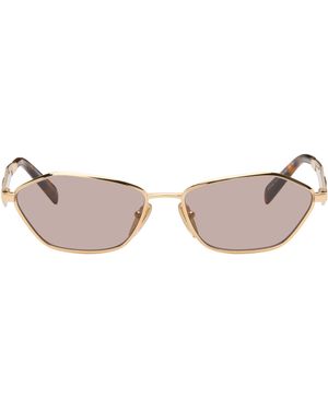Prada Lunettes De Soleil Œil-De-Chat Dorées - Rose