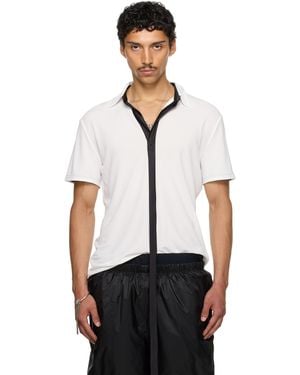 AARON ESH Ssense Exclusive Satin Strip Polo - Black