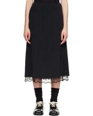 Simone Rocha Lace Trim Negligee Midi Skirt - Black