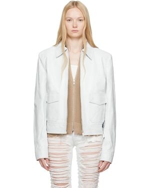 MM6 by Maison Martin Margiela オフホワイト Light Sports レザージャケット
