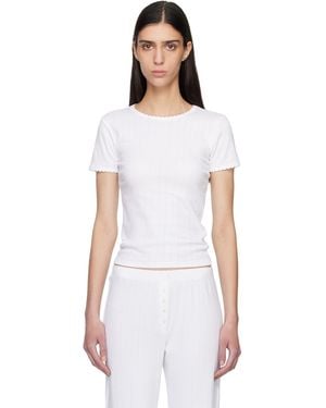 Leset Pointelle Slim Fit T-Shirt - Black
