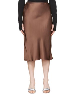 Helmut Lang ブラウン スリップ ミディアムスカート - ブラック