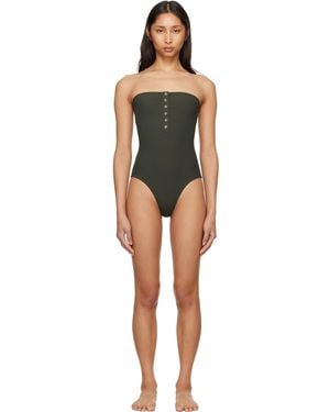 TOTEME Ribbed Strapless Swimsuit - Black