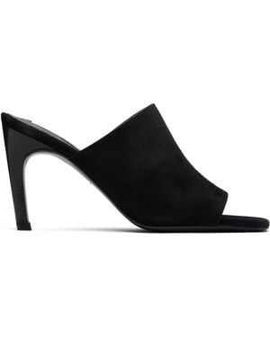 TOTEME Velour-Leather Bandeau Mules - Black