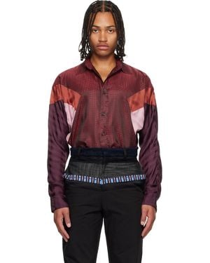 Edward Cuming Burgundy Sag Arm Flex Shirt - Red