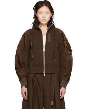 Sacai Sponge Sweat Hoodie - Brown