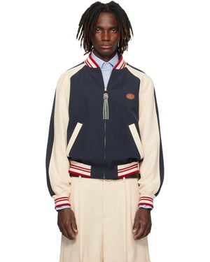 Valentino 'Le Chat De La Maison' Patch Bomber Jacket - Blue