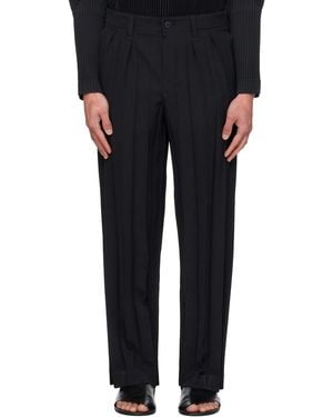 Homme Plissé Issey Miyake Edge Ensemble Trousers - Black