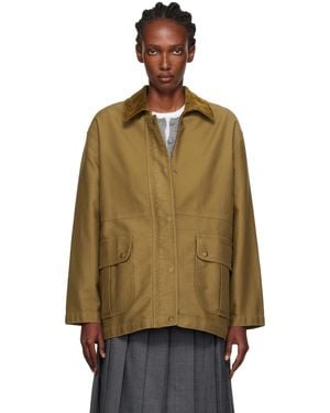 NOTHING WRITTEN Mole Skin Hunting Cotton Jacket - Green