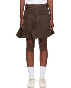Sacai Asymmetrical Denim Miniskirt - Multicolour