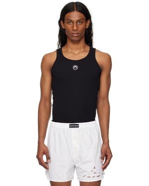 Marine Serre Moon Logo Ribbed Jersey Tank Top - Black