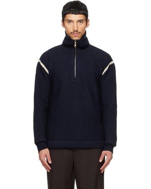 Maison Margiela Elbow Patch Jumper - Blue