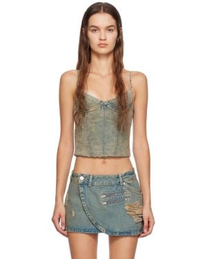 Miaou Blue Kiko Denim Tank Top - Black