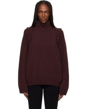 Issey Miyake Backpack Knit Turtleneck - Purple