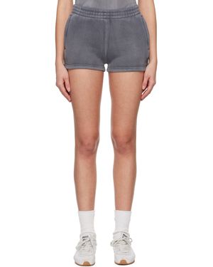 T By Alexander Wang Short Gris À Logo En Relief - Bleu
