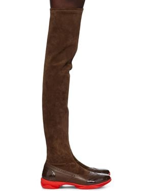Kiko Kostadinov Over-the-Knee Suede Boots - Brown