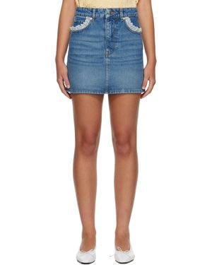 Ganni Rigid Denim Miniskirt - Blue
