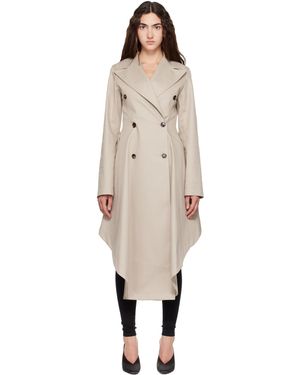 Alaïa Asymmetric Twill Trench Coat - Natural