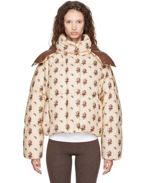 Moncler Torcol Floral Hooded 2-In-1 Down Jacket - Brown