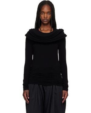 Junya Watanabe Nylon Stretch Jersey Drape T-Shirt - Black