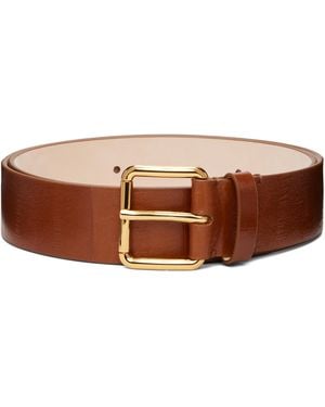Marni Ceinture Brun Clair En Cuir De Veau Plissé - Marron
