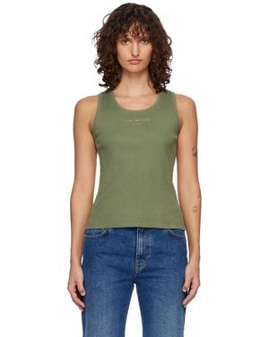 Balmain Khaki Paris' Jersey Tank Top - Green