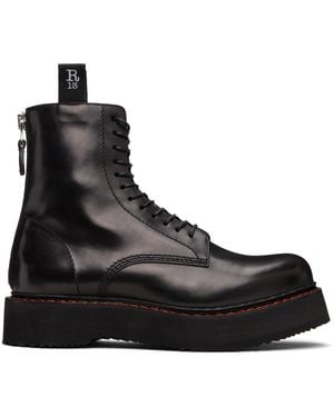 R13 Single Stack Boots - Black