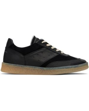 MM6 by Maison Martin Margiela Leather Court Trainers - Black